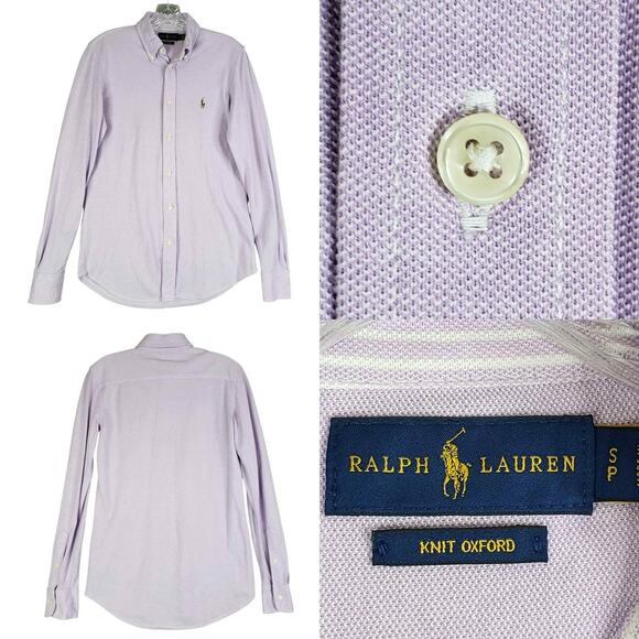 Polo Ralph Lauren Shirt Oxford Button Down Purple Solid LS Size Small S - Picture 1 of 8